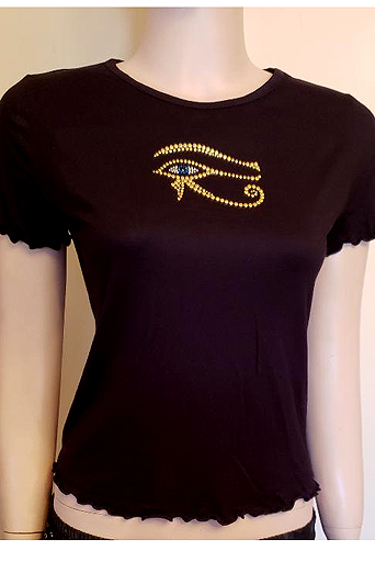SHORT SLEEVES WITH EYE OF HORUS DESIGN IN SIZE SMALL $30.00