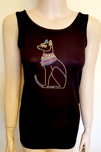 TANK TOP WITH GODDESS BASTET DESIGN IN SIZE LARGE $30.00