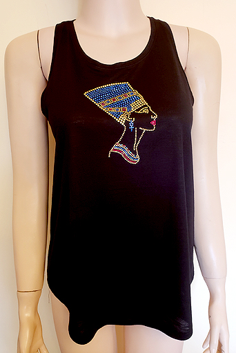 TANK TOP WITH RACER BACK WITH NEFERTITI DESIGN IN SIZE  SMALL $30.00